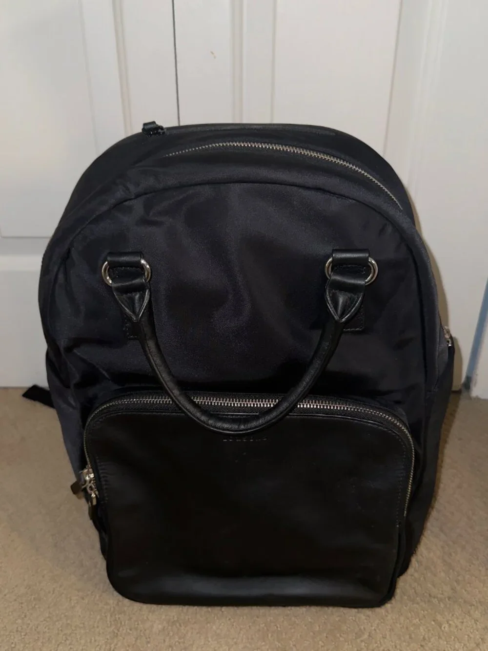 Lo & Sons Rowledge 2 Convertible Laptop Backpack - Black/Purple